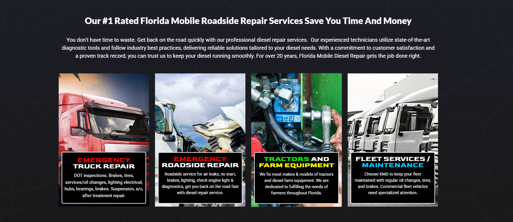 Emergency truck repair, roadside repair, farm equipment repair, and fleet maintenance services